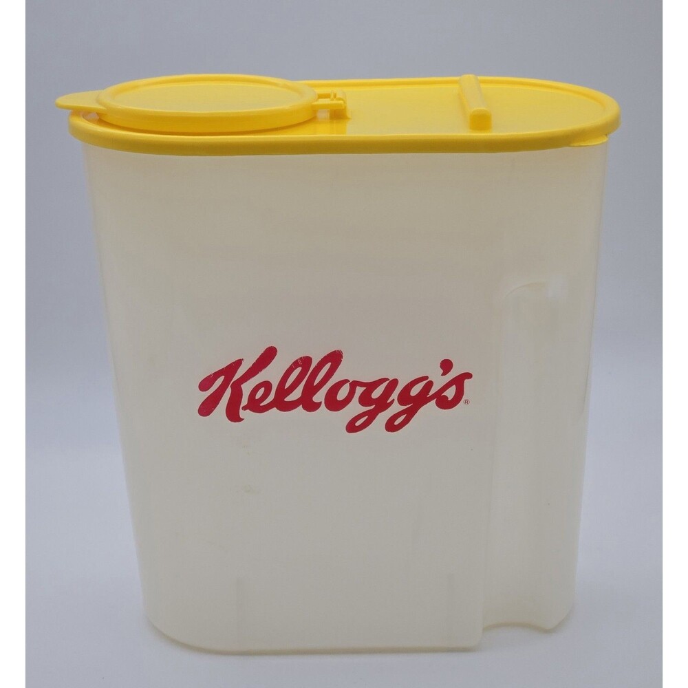 Kelloggs Cereal Storage Container Yellow Vintage 1996 Advertising Fresh Keeper